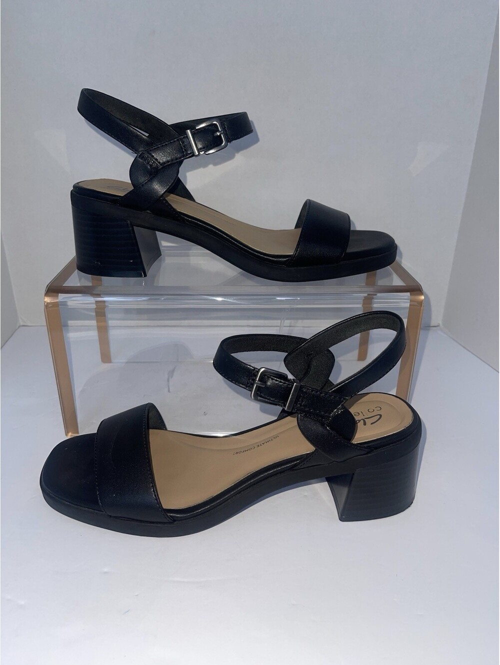 Clarks Jaylan Ray Women’s Leather Dress Sandal — Black Leather